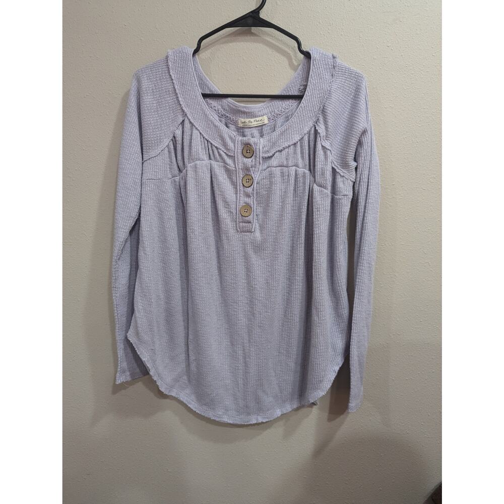 Pretty Light Purple Waffle Weave Top By We The Fr… - image 1